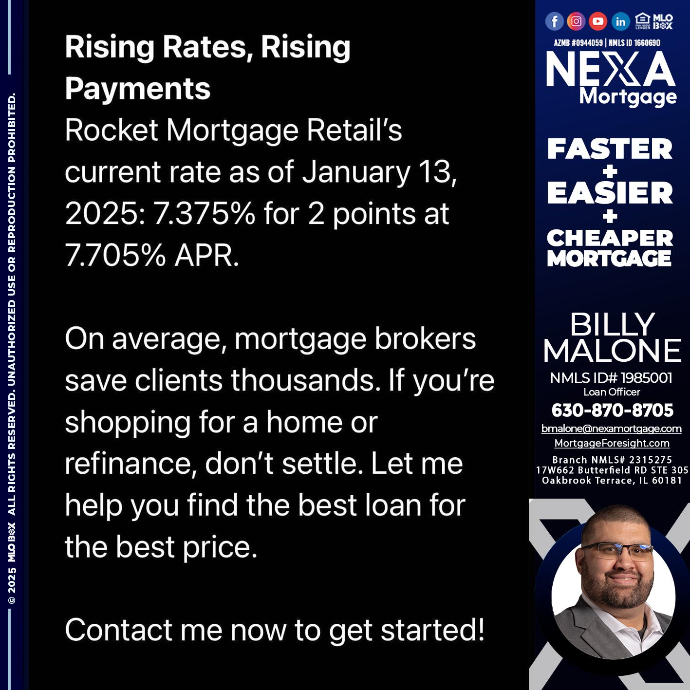 rising rates - Billy Malone -Loan Officer