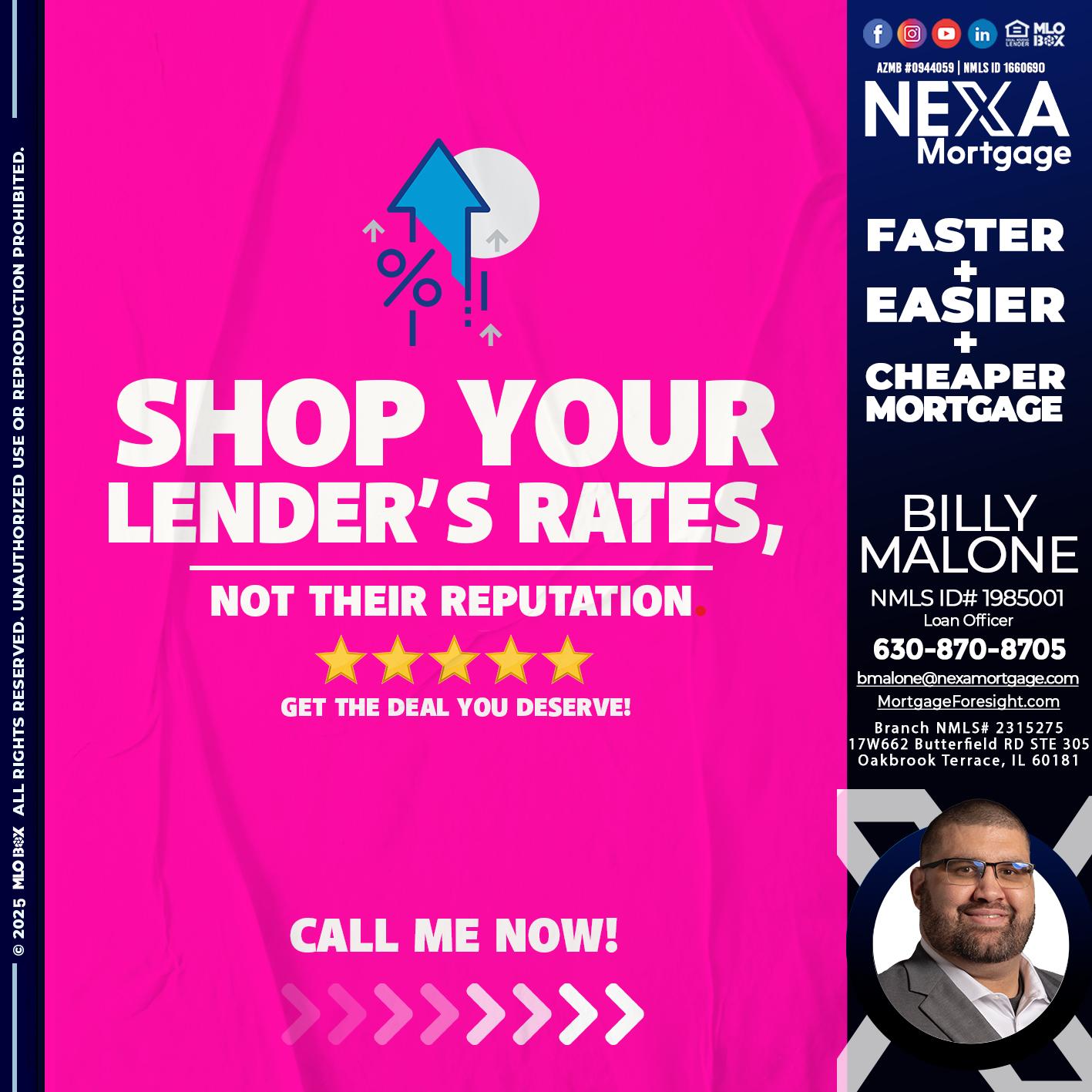 SHOP YOUR - Billy Malone -Loan Officer