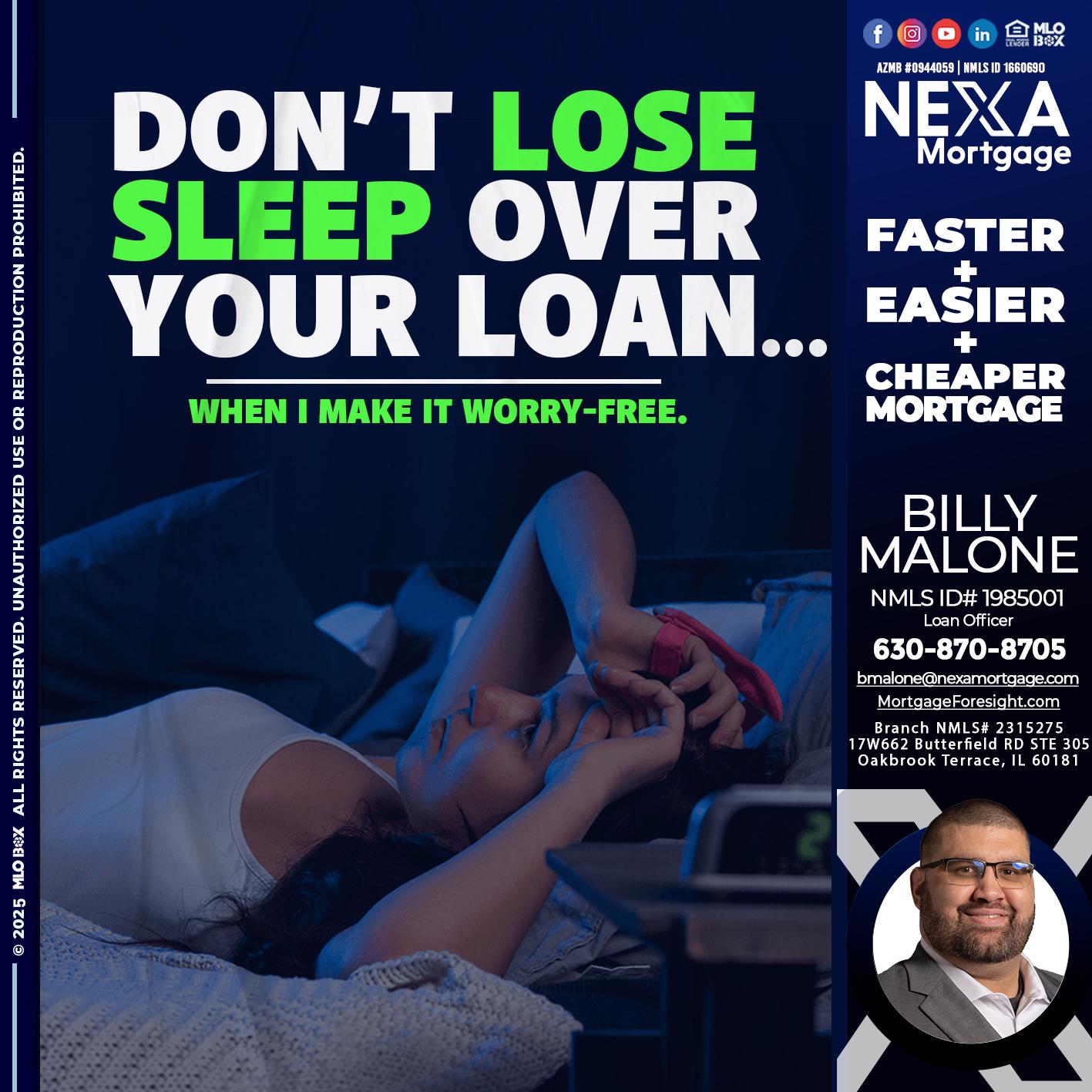 DONT LOSE - Billy Malone -Loan Officer