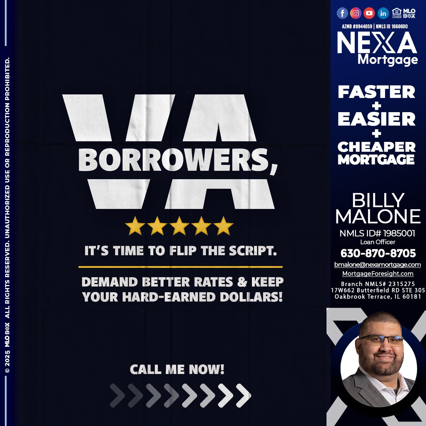 VA BORROWERS - Billy Malone -Loan Officer