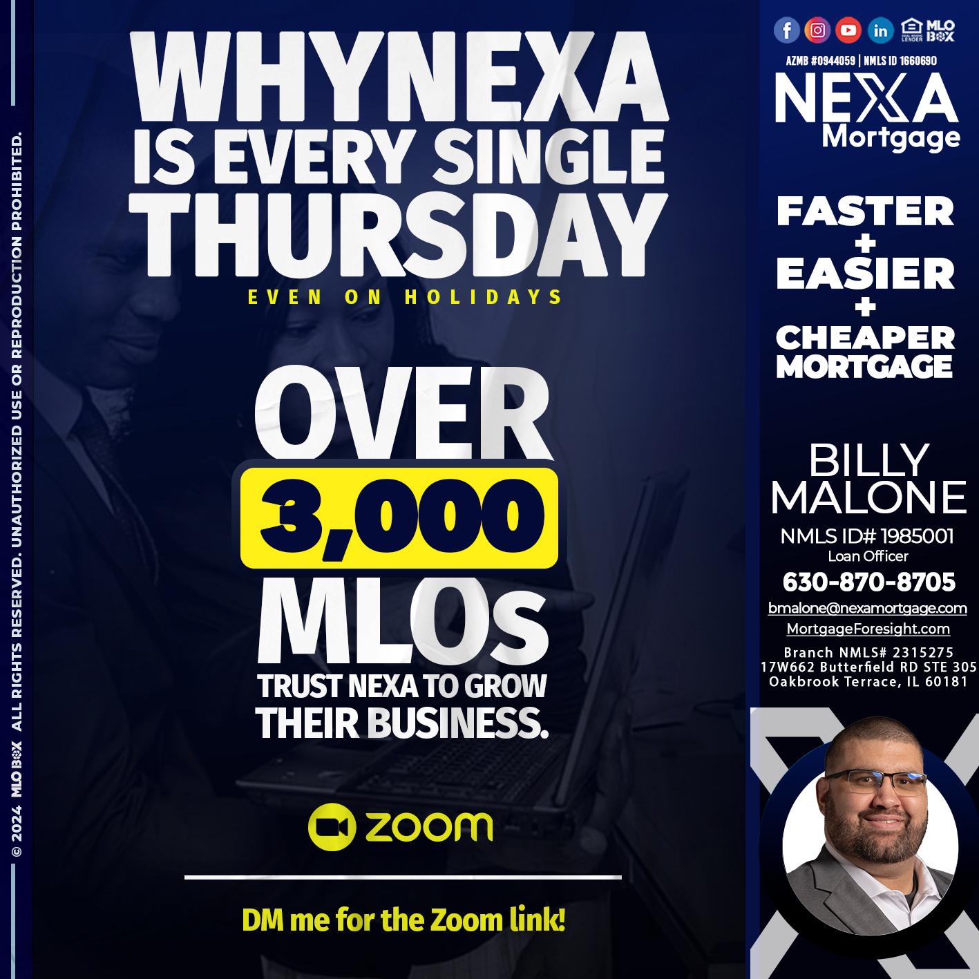 why NEXA - Billy Malone -Loan Officer