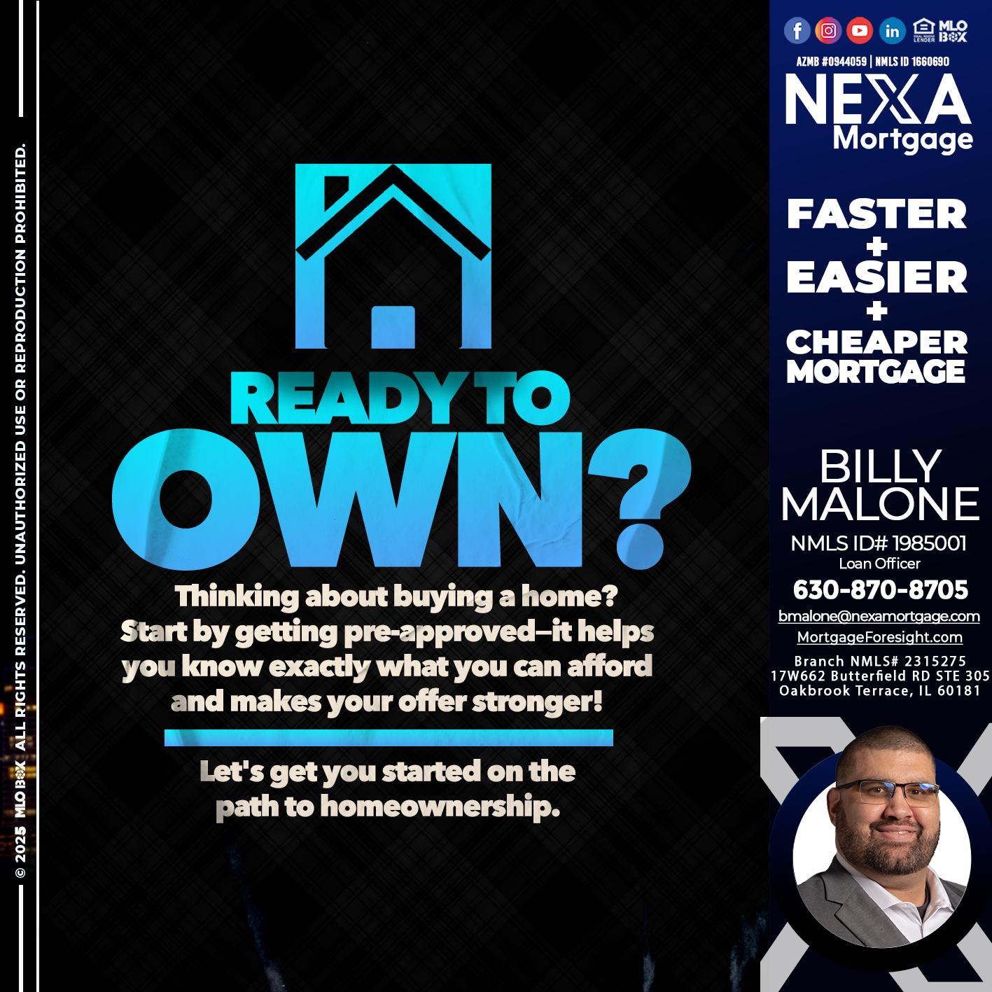 READY TO OWN - Billy Malone -Loan Officer