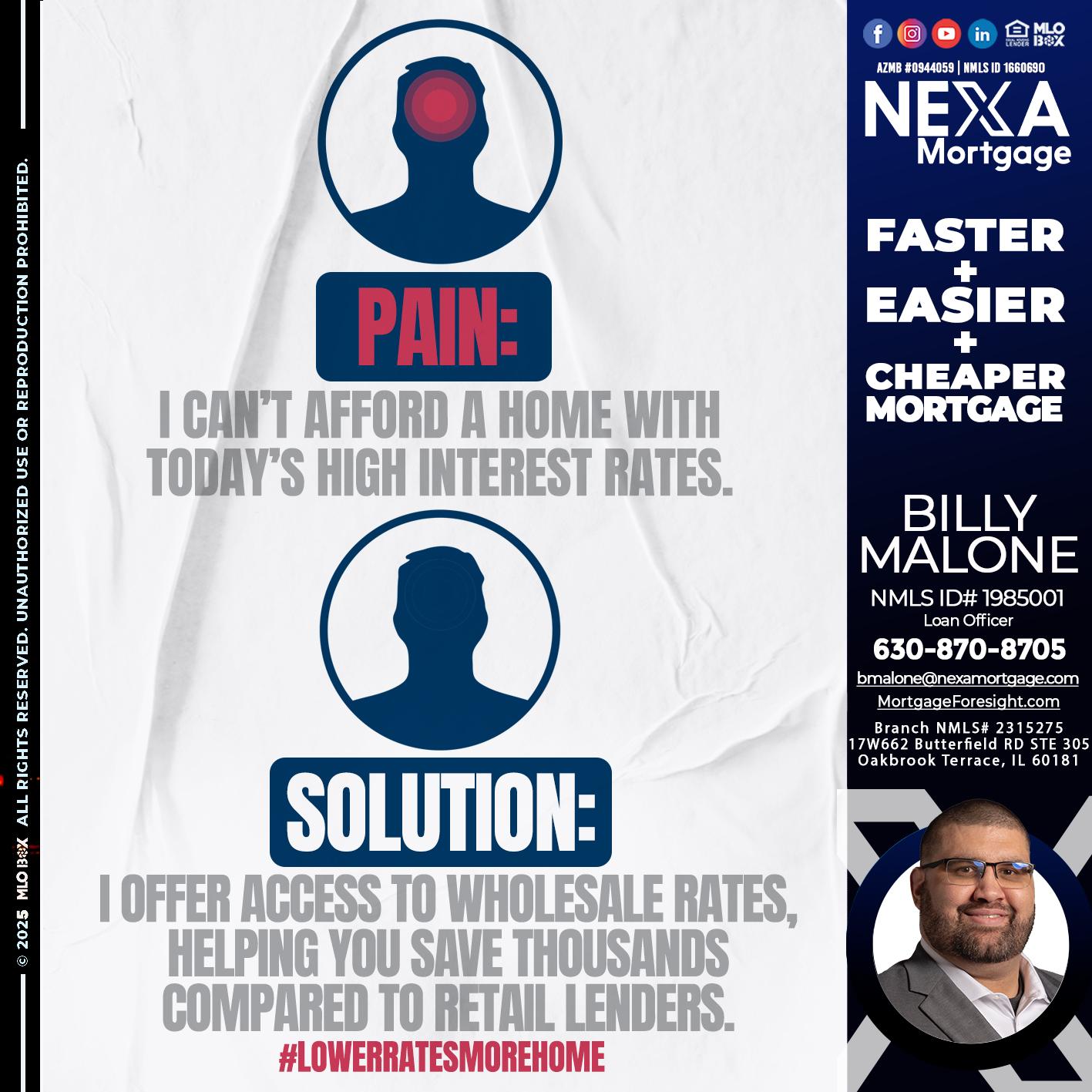 PAIN-SOLUTION - Billy Malone -Loan Officer