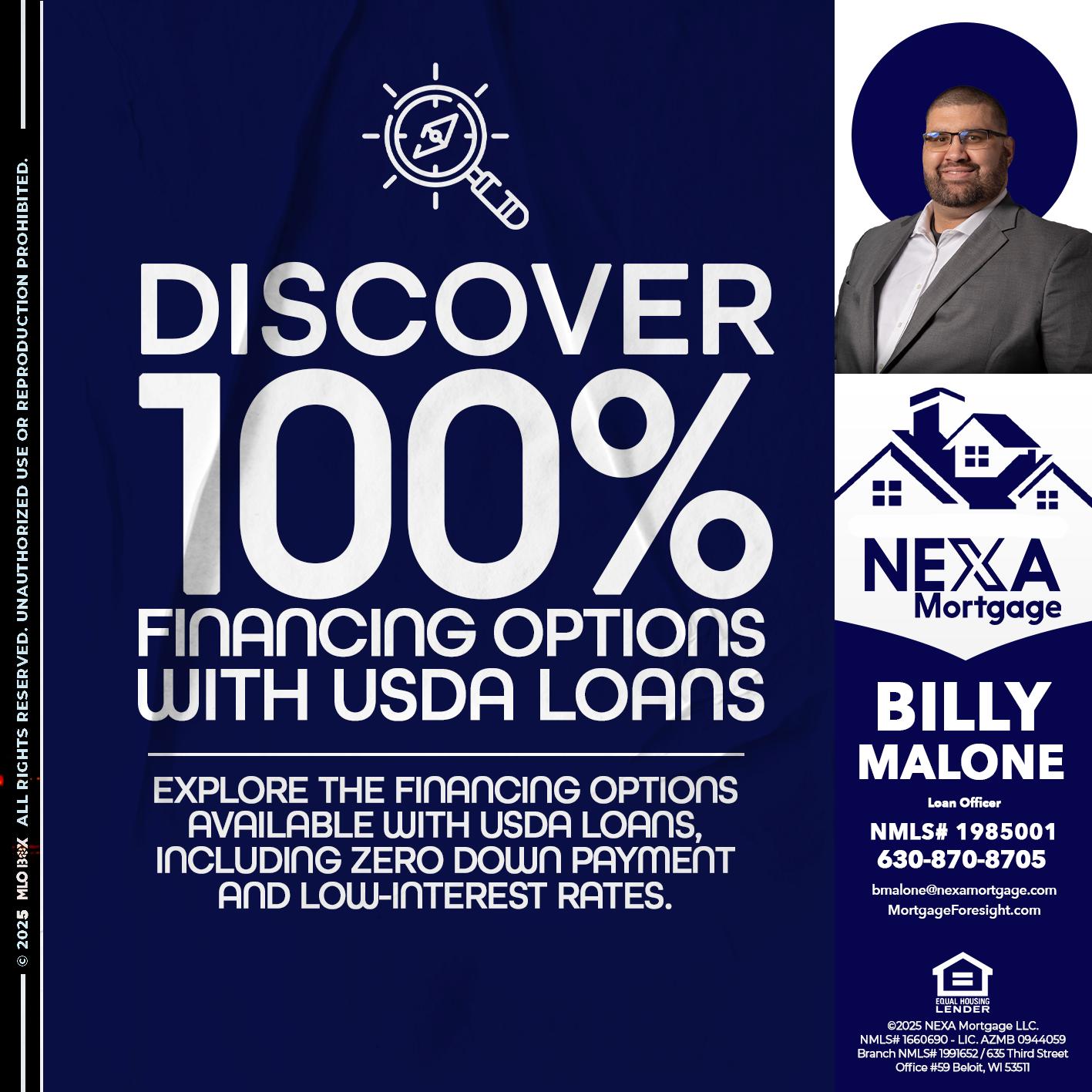 DISCOVER 100% - Billy Malone -Loan Officer