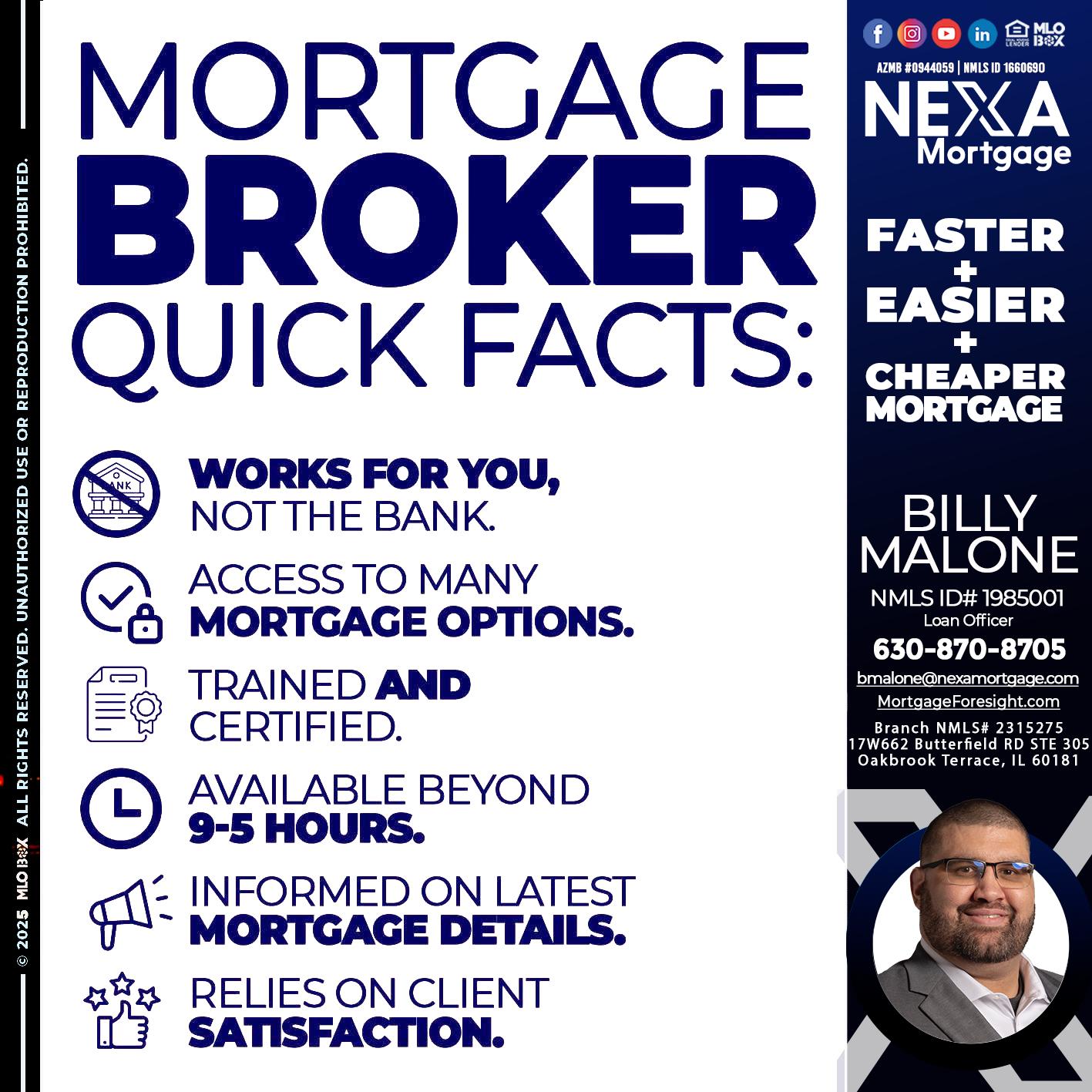 MORTGAGE BROKER - Billy Malone -Loan Officer