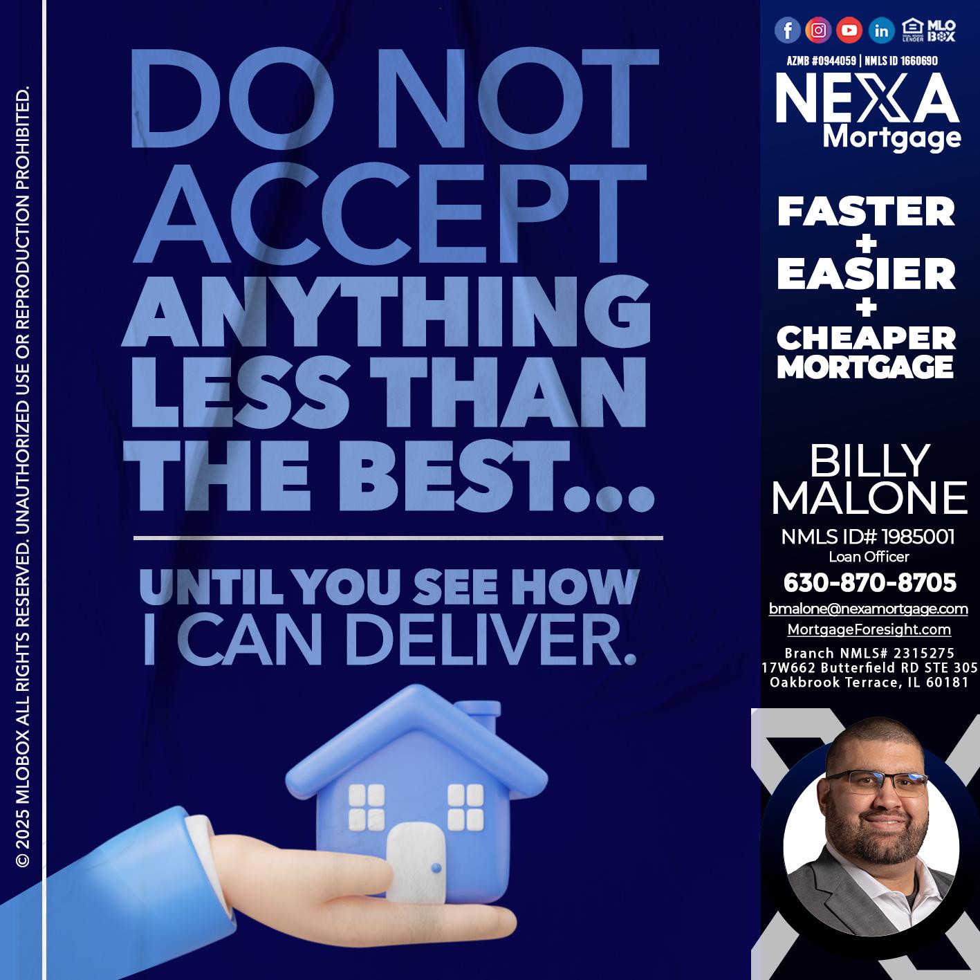 DO NOT ACCEPT - Billy Malone -Loan Officer