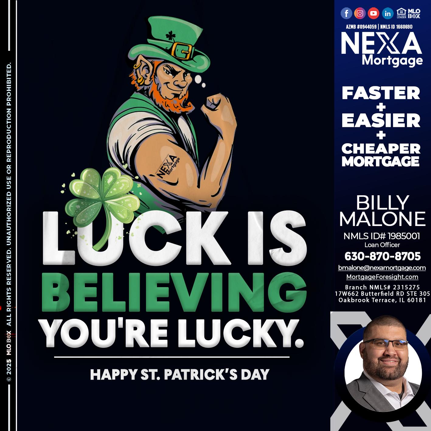 ST. PATRICKS DAY - Billy Malone -Loan Officer