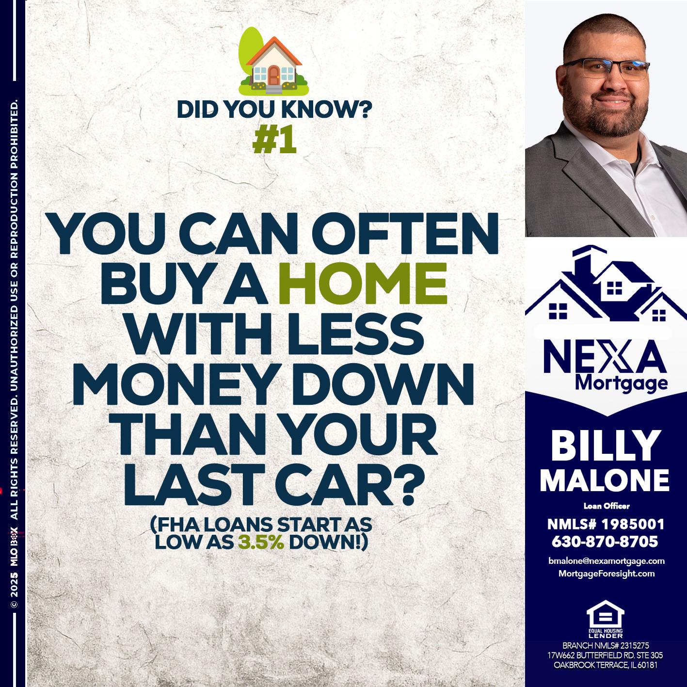 DID YOU KNOW #1 - Billy Malone -Loan Officer
