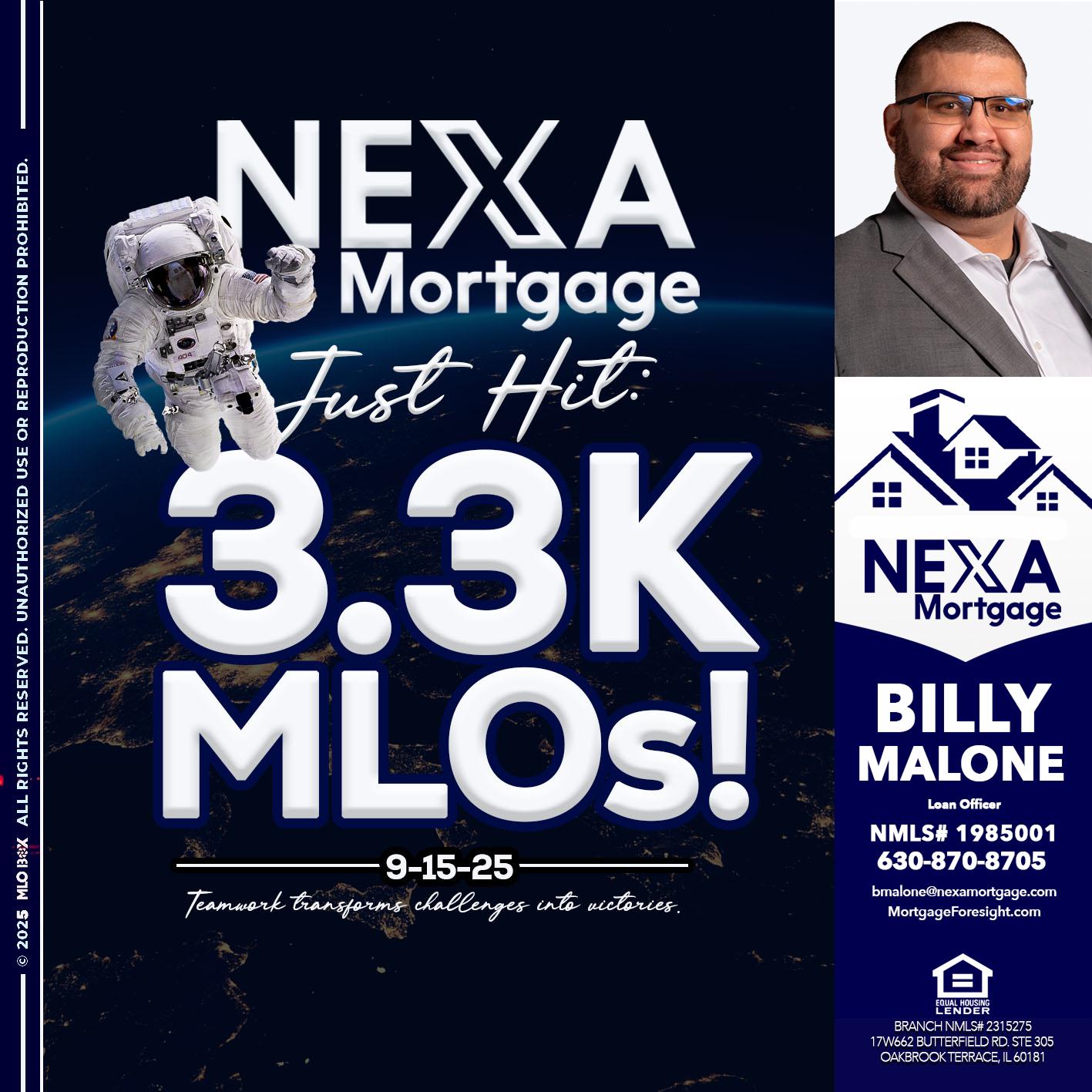 3.3K - Billy Malone -Loan Officer