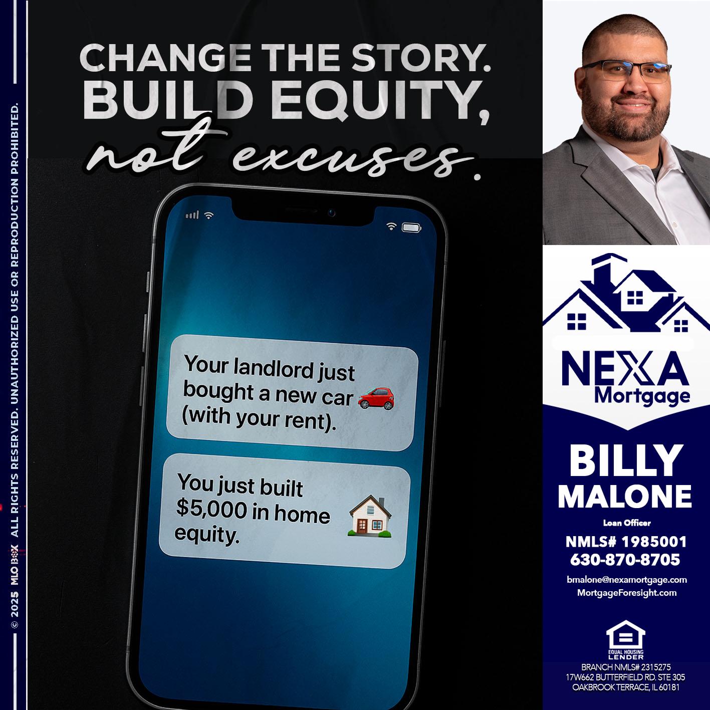 CHANGE THE HISTORY - Billy Malone -Loan Officer
