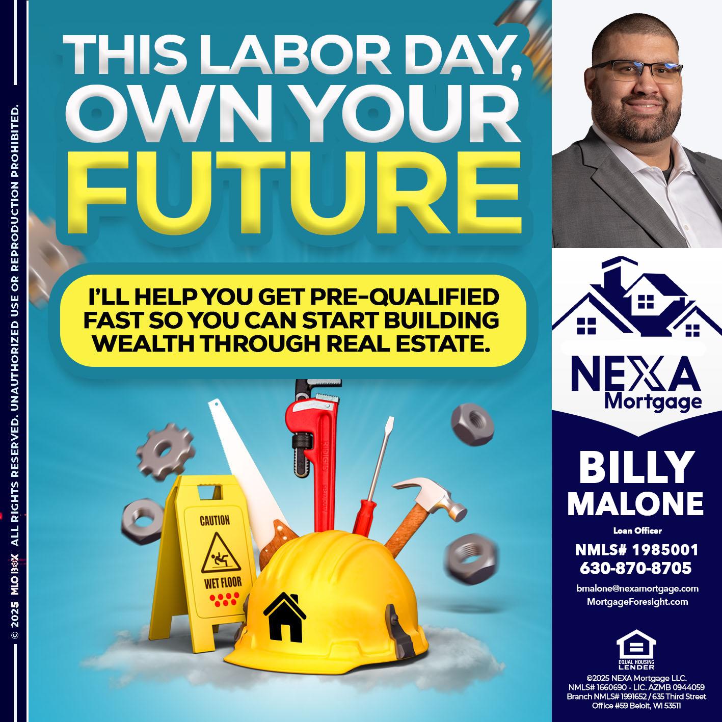LABOR DAY - Billy Malone -Loan Officer