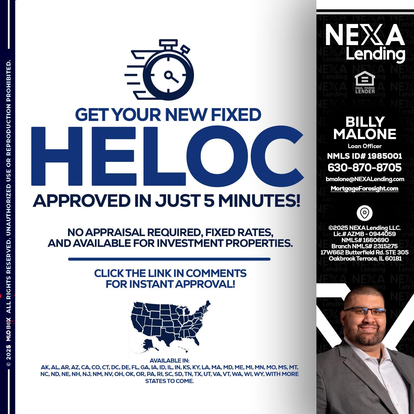 HELOC - Billy Malone -Loan Officer