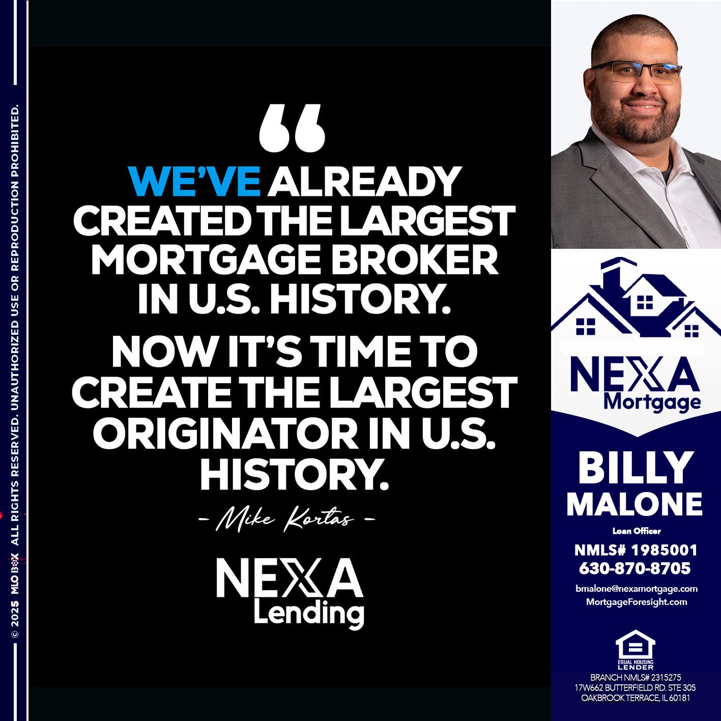 MIKE KORTAS - Billy Malone -Loan Officer