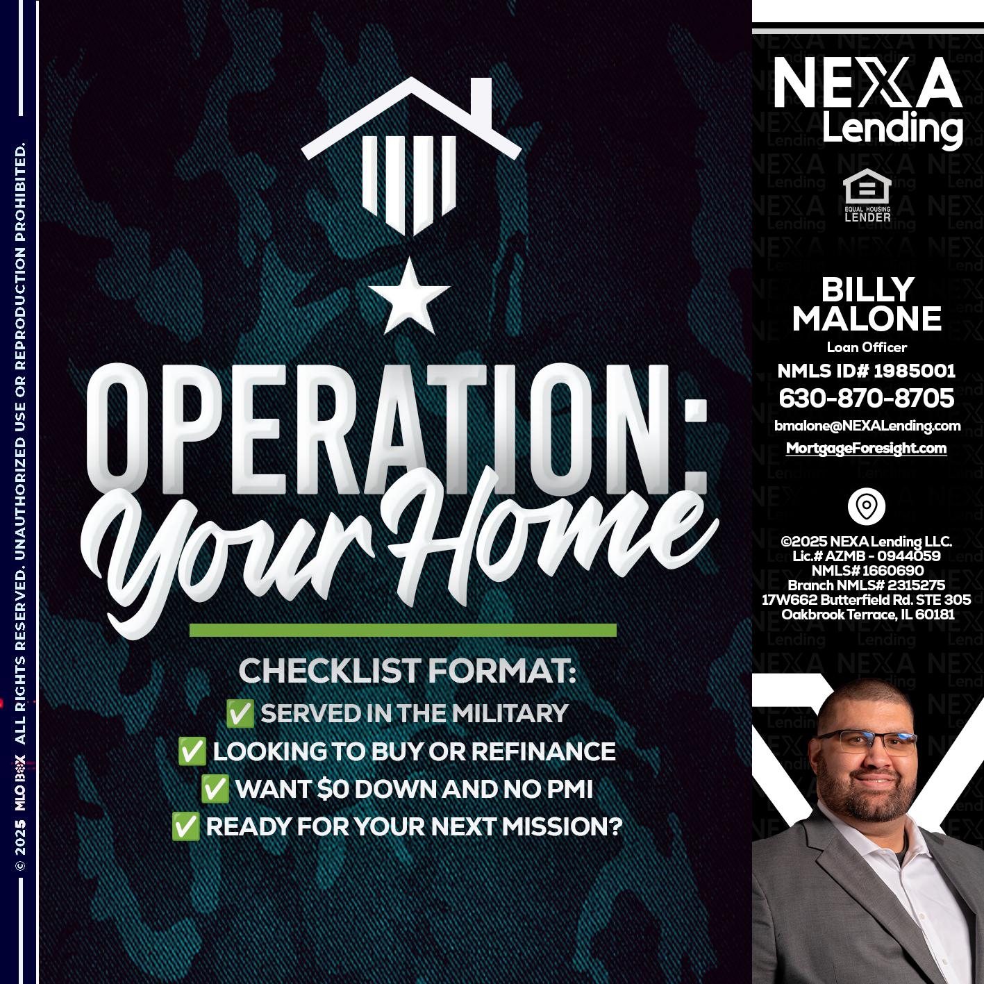 OPERATION YOUR HOME - Billy Malone -Loan Officer