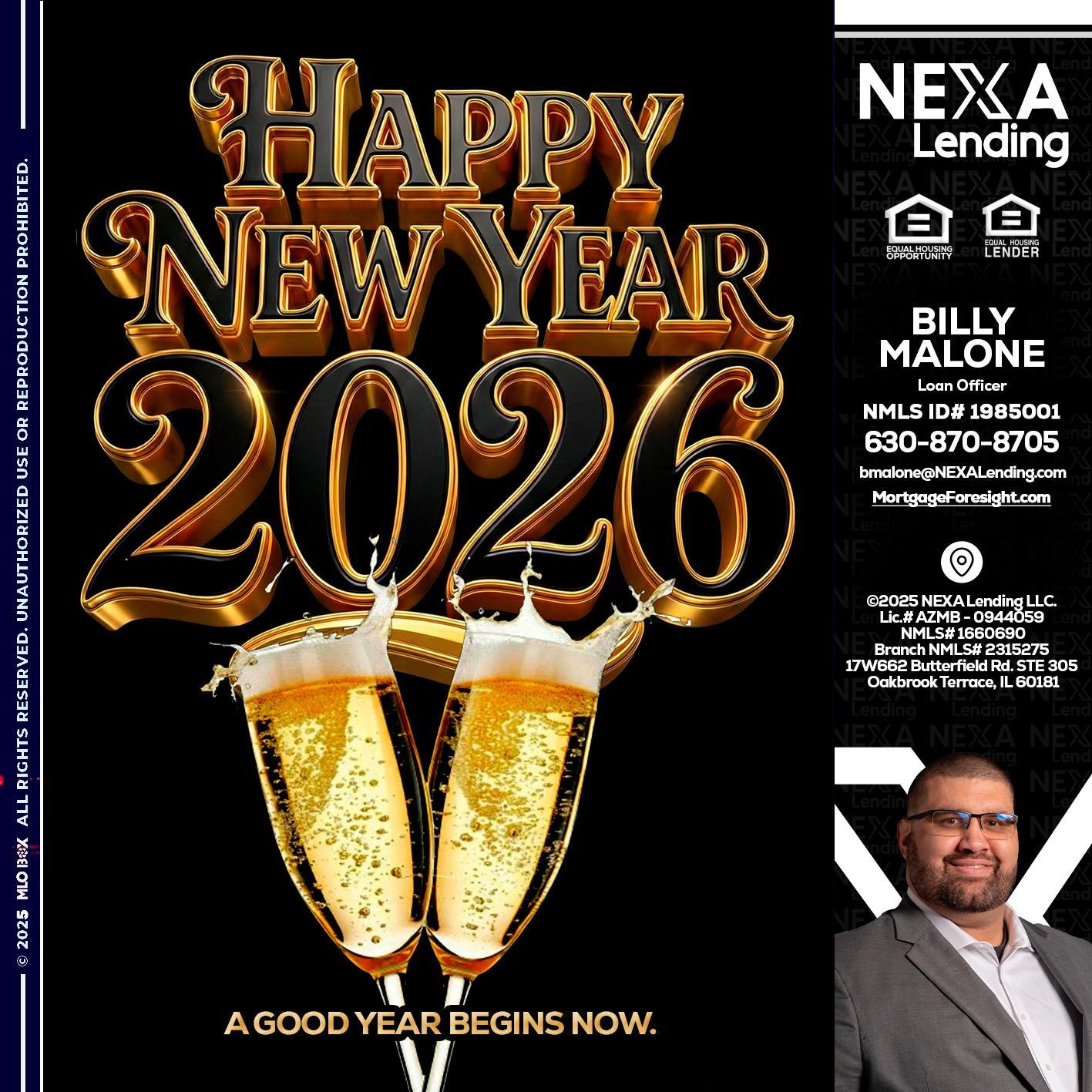 happy new year 2026 - Billy Malone -Loan Officer