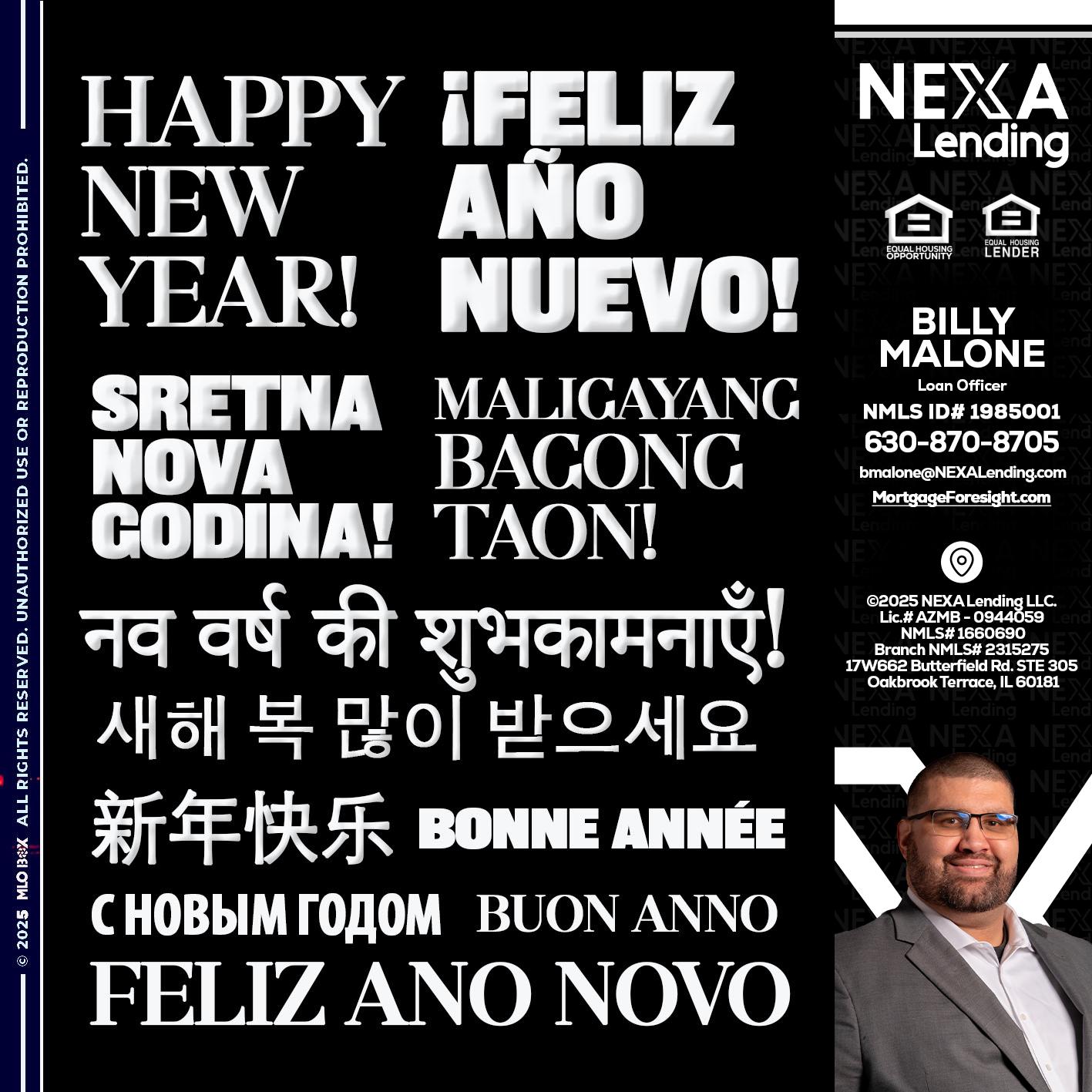 HAPPY NEW YEAR - Billy Malone -Loan Officer