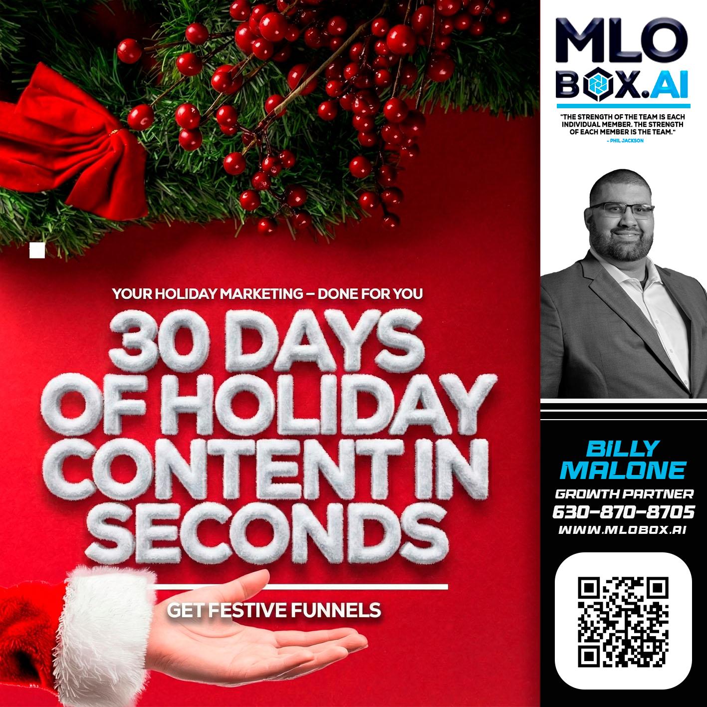 30 DAYS - Billy Malone -Loan Officer