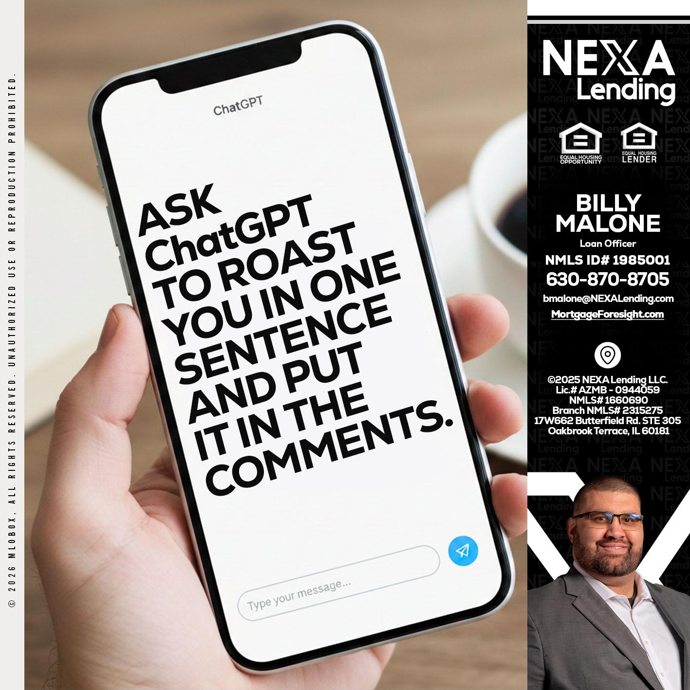 ask chatgpt - Billy Malone -Loan Officer