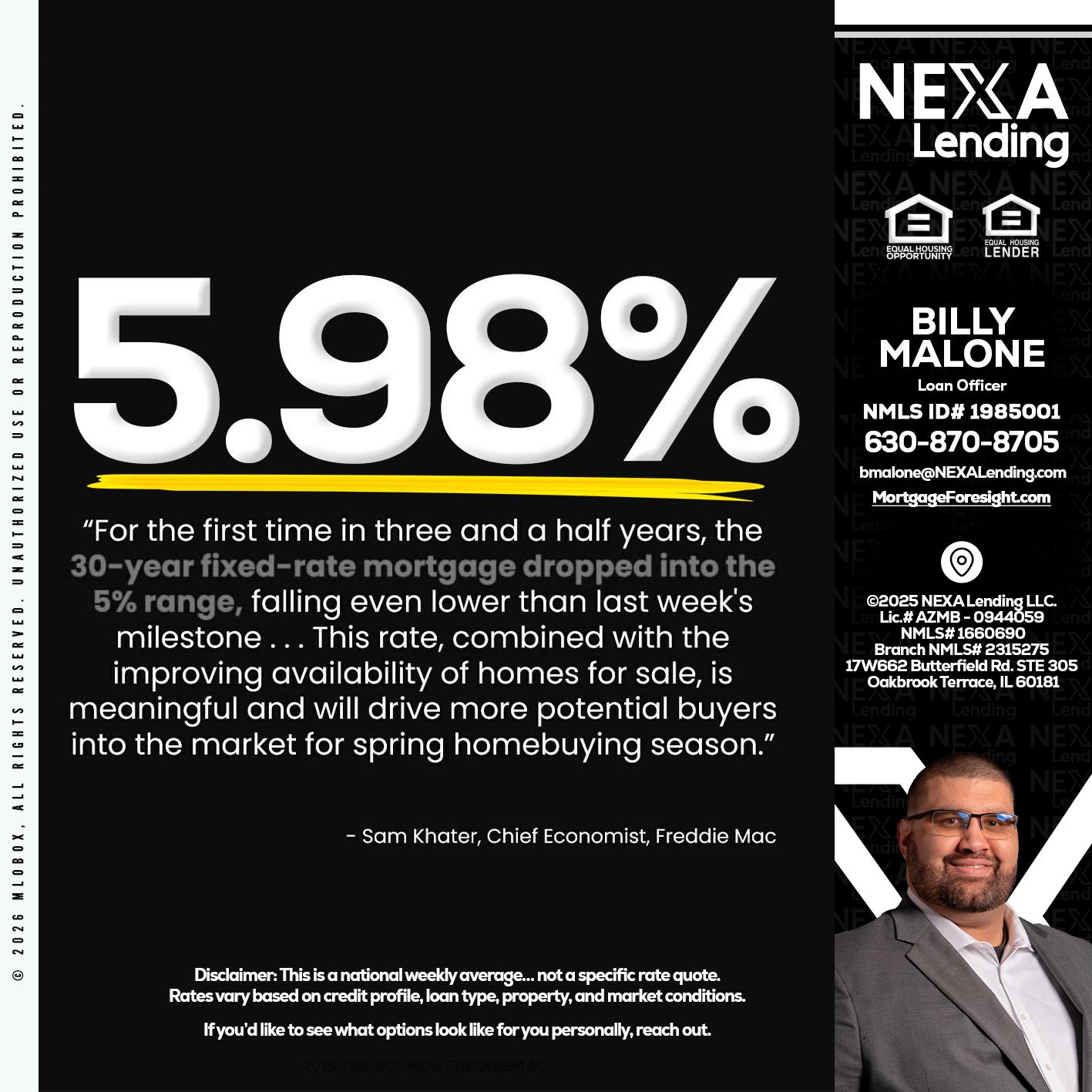 5.98% - Billy Malone -Loan Officer