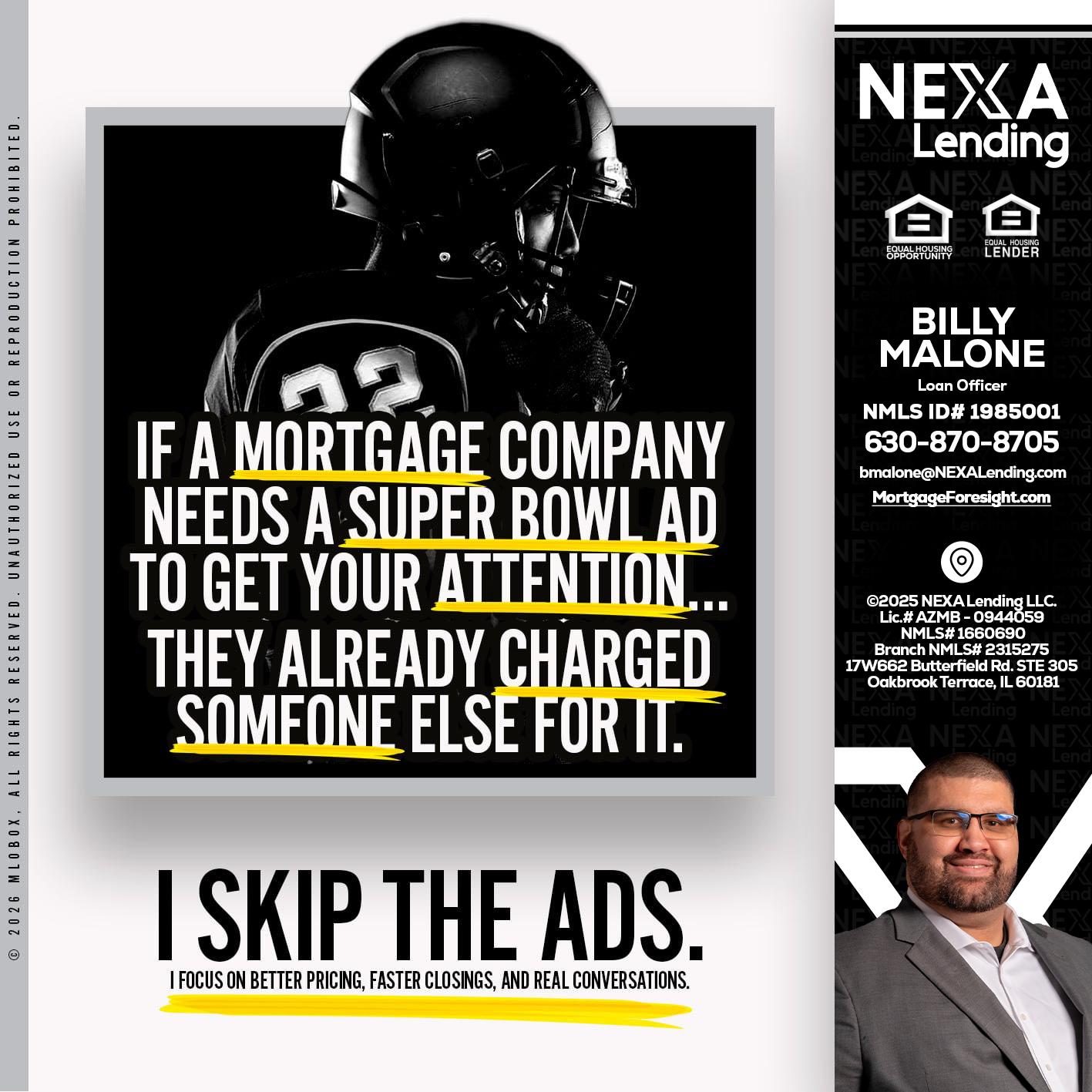 if a mortgage ad - Billy Malone -Loan Officer