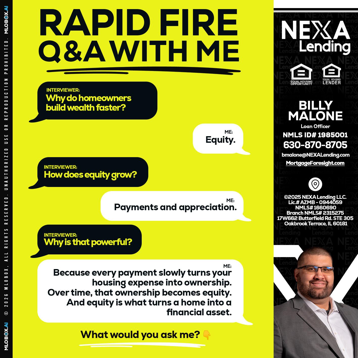 RAPID FIRE Q&A - Billy Malone -Loan Officer