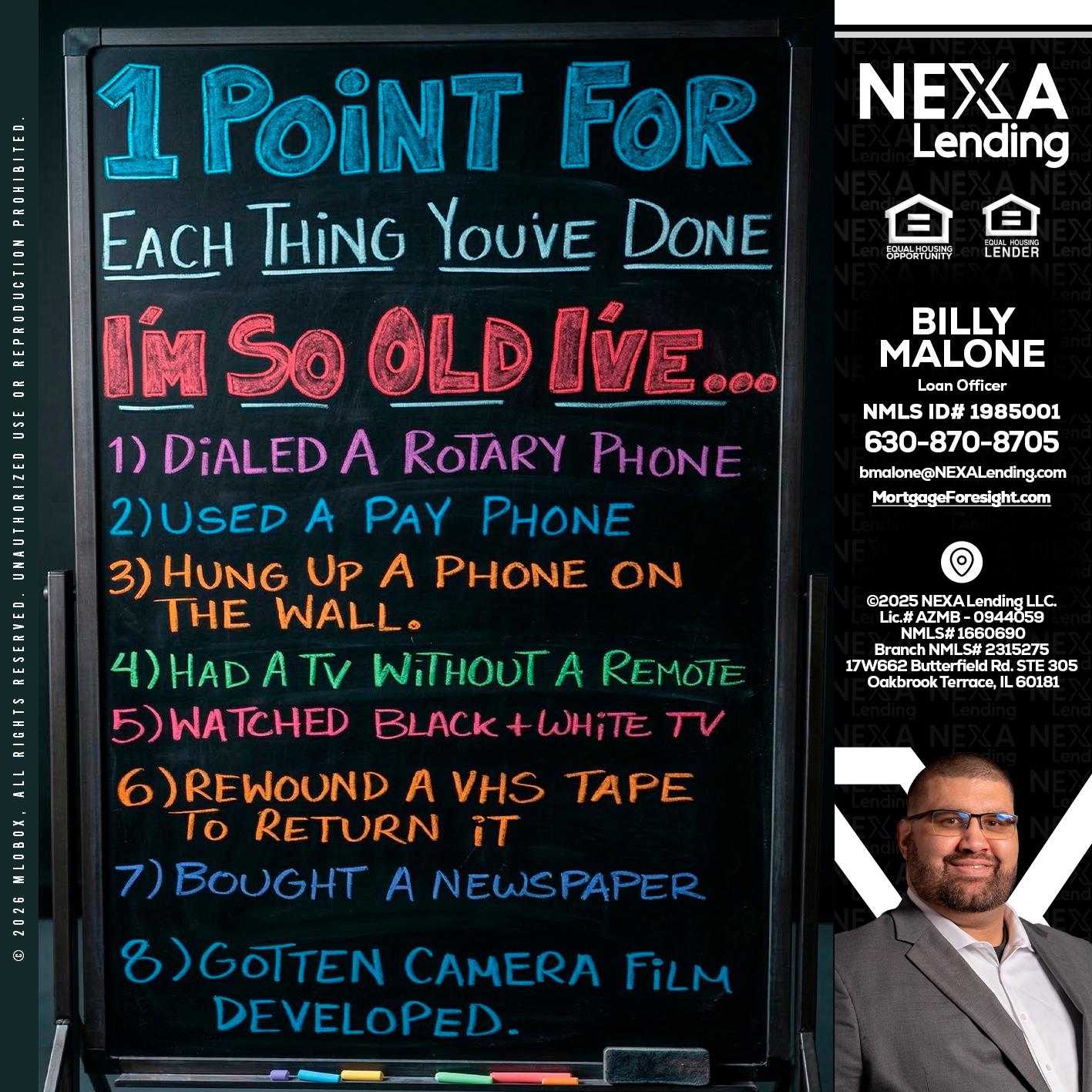 1 point for - Billy Malone -Loan Officer