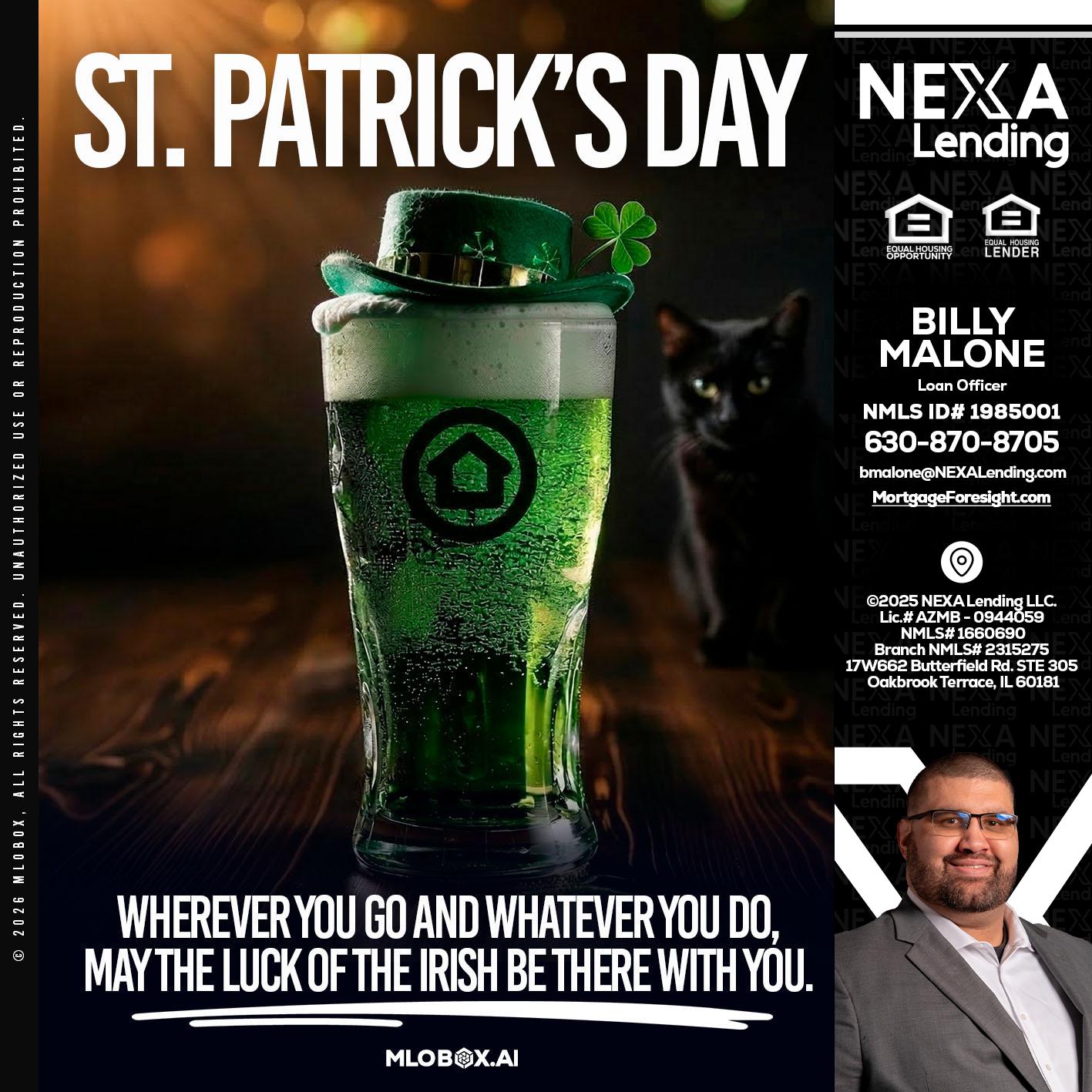st. Patricks day - Billy Malone -Loan Officer