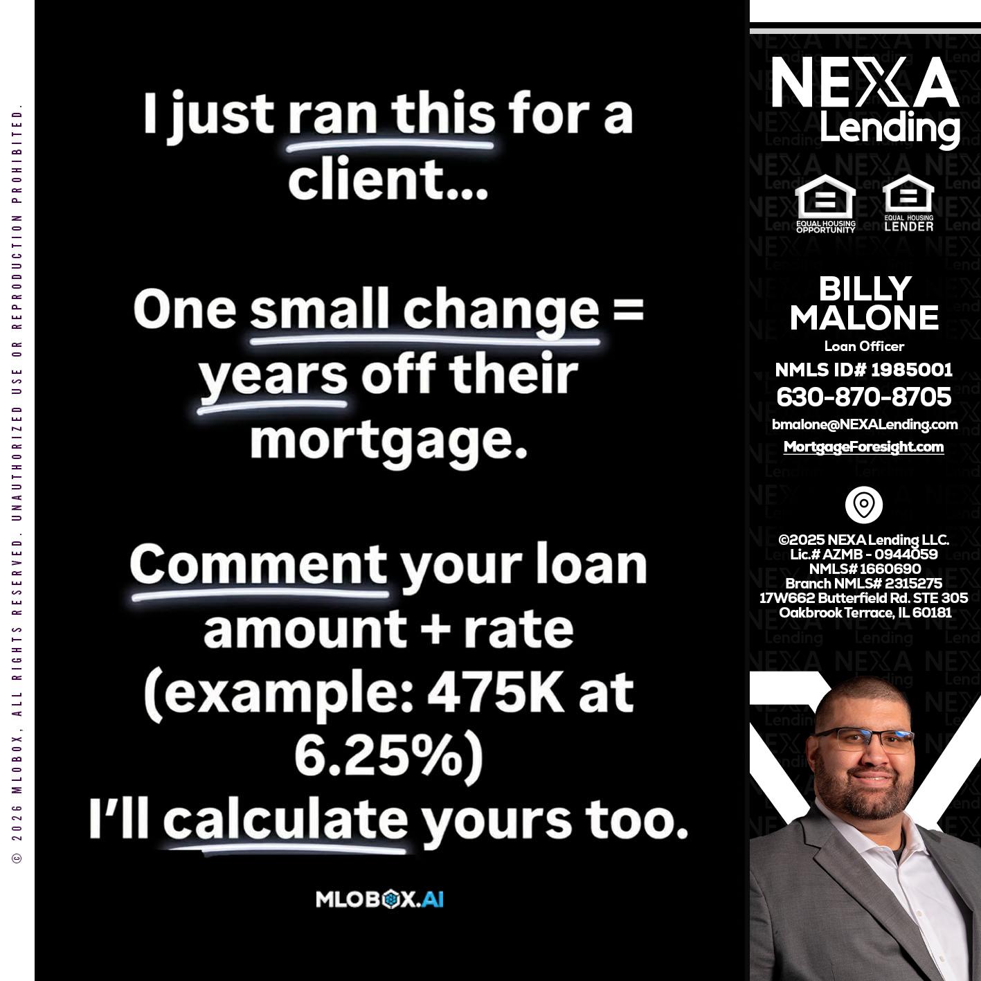 I JUST RAN - Billy Malone -Loan Officer