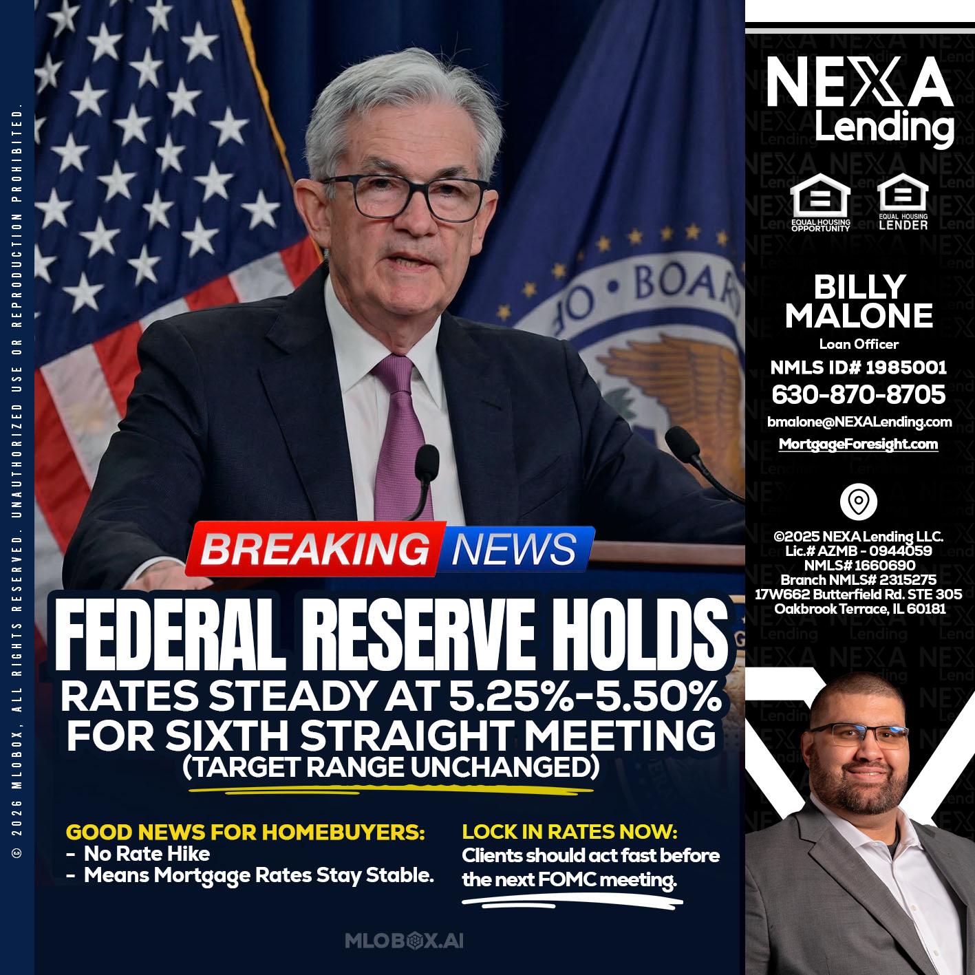 federal reserve - Billy Malone -Loan Officer