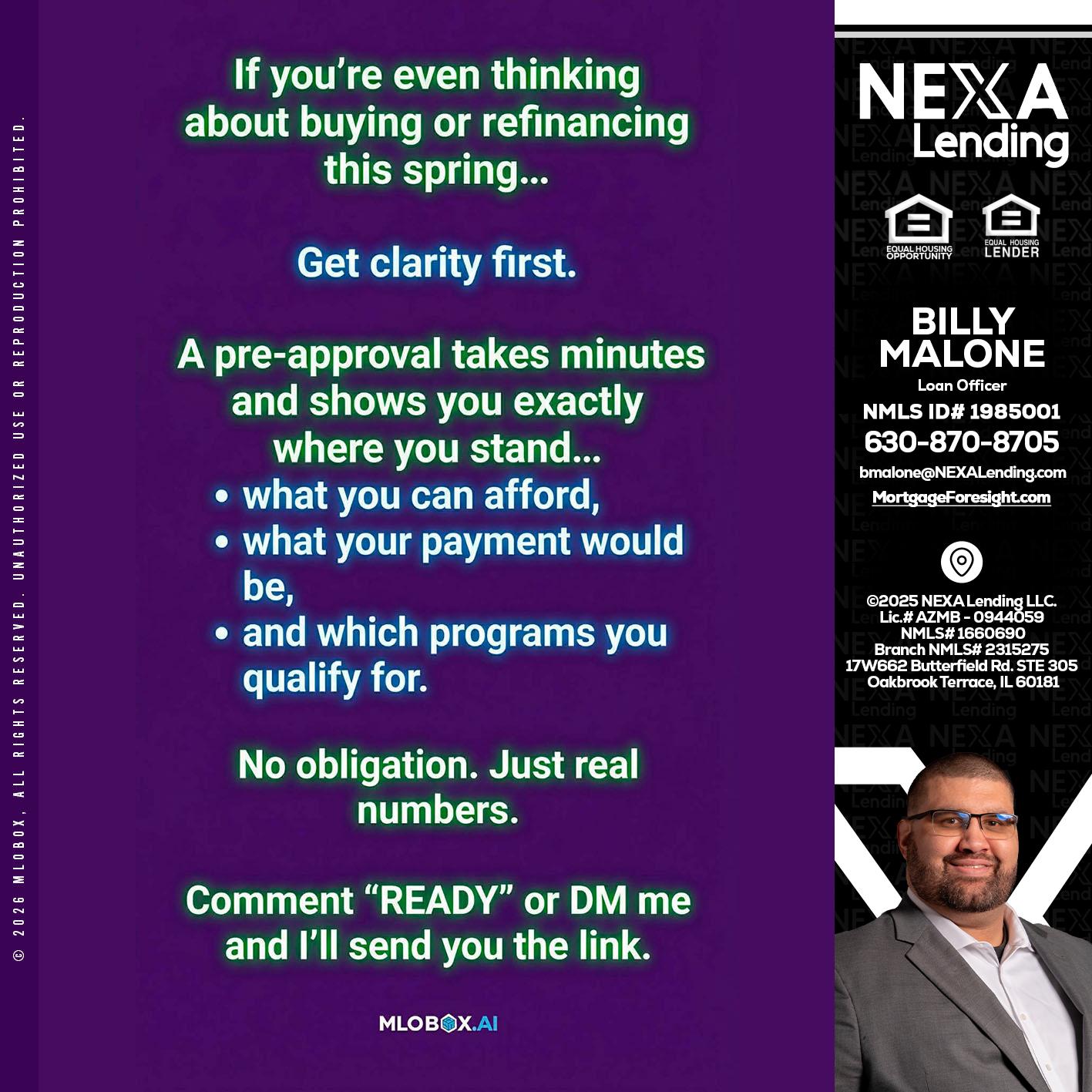 IF YOU THINKING - Billy Malone -Loan Officer