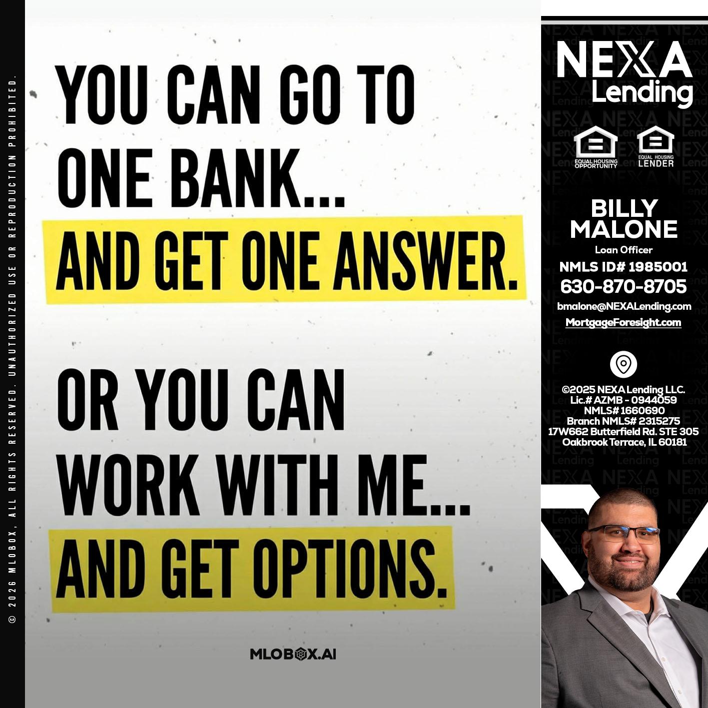 YOU CAN GO TO - Billy Malone -Loan Officer