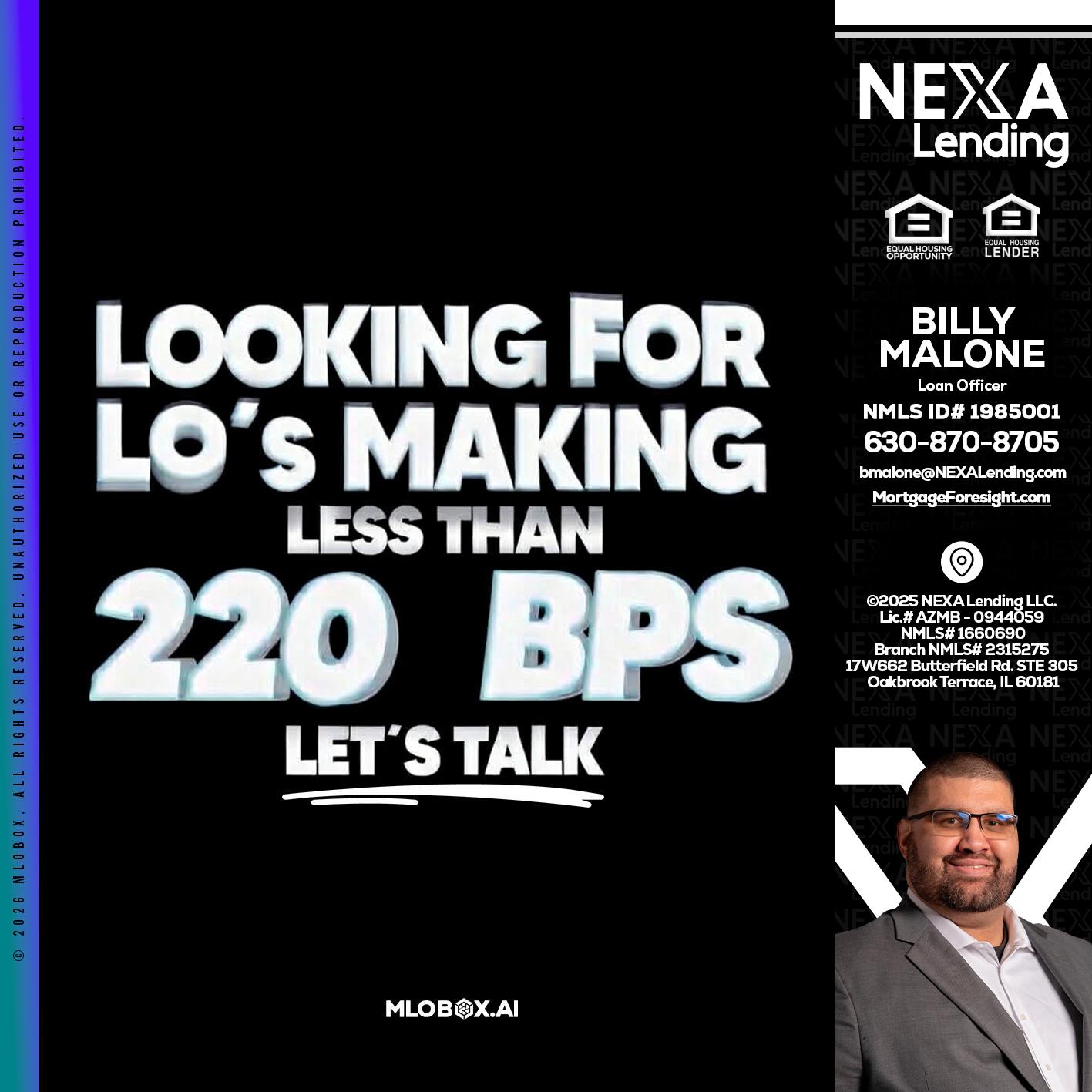 LOOKING FOR - Billy Malone -Loan Officer