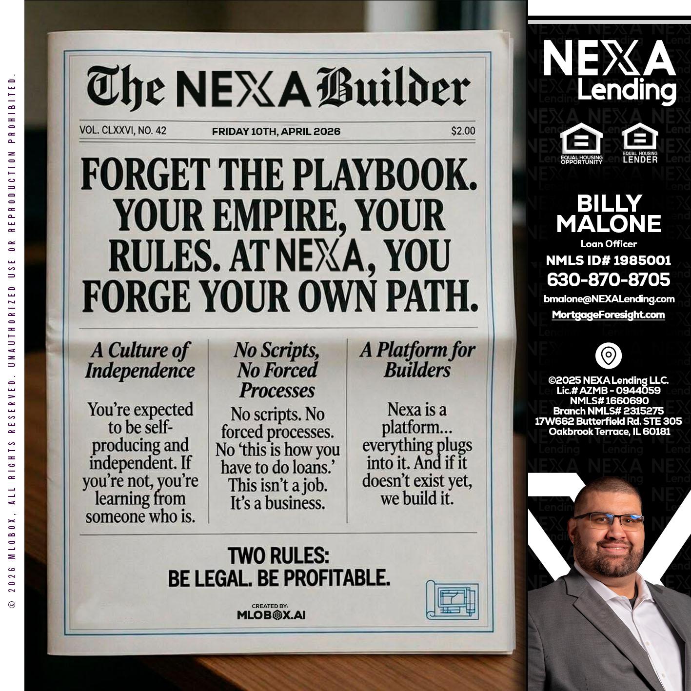 THE NEXA BUILDER - Billy Malone -Loan Officer