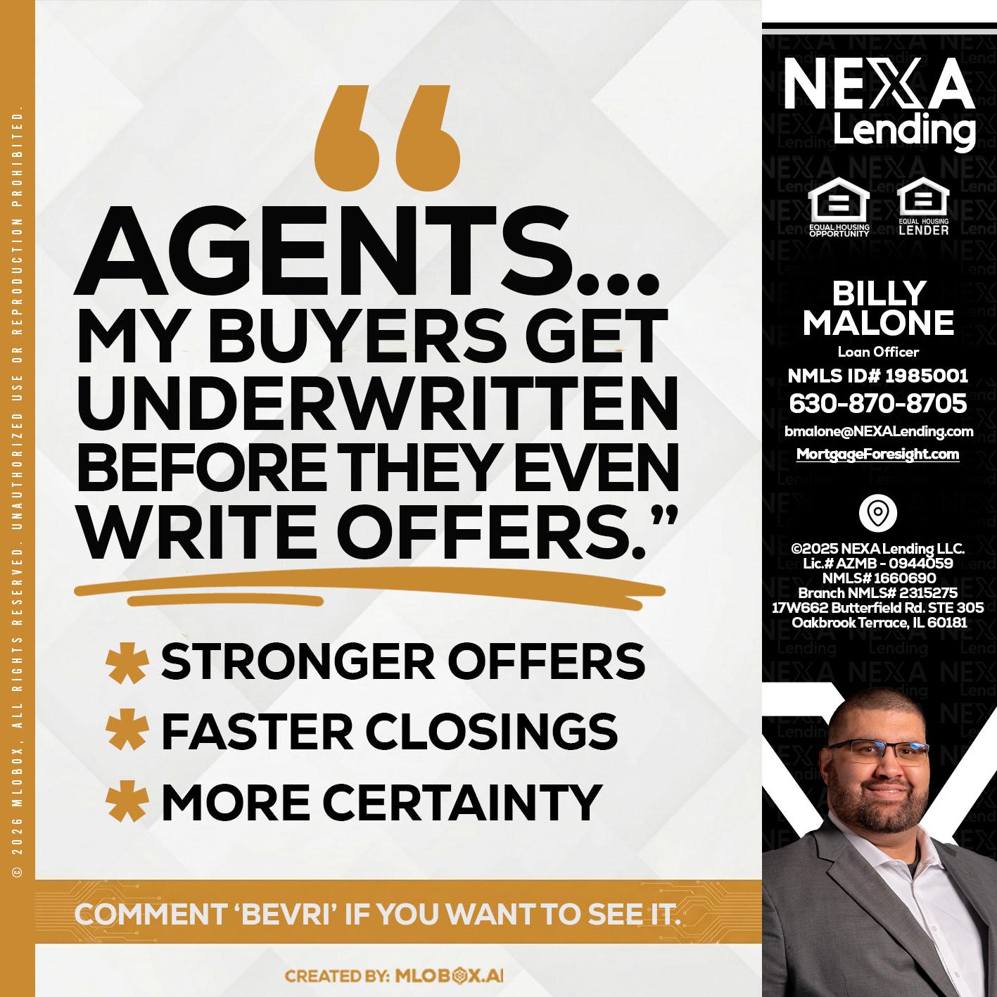 agents - Billy Malone -Loan Officer
