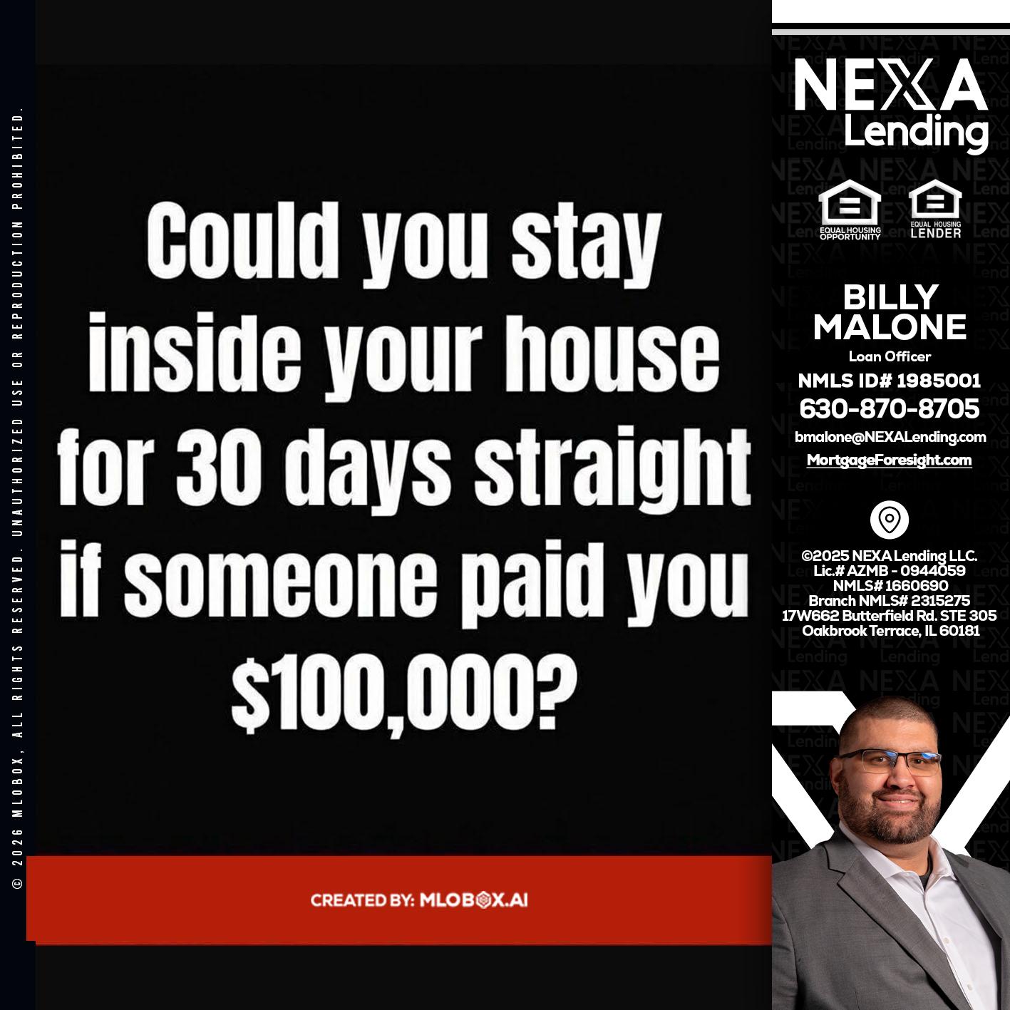 COULD YOU STAY - Billy Malone -Loan Officer