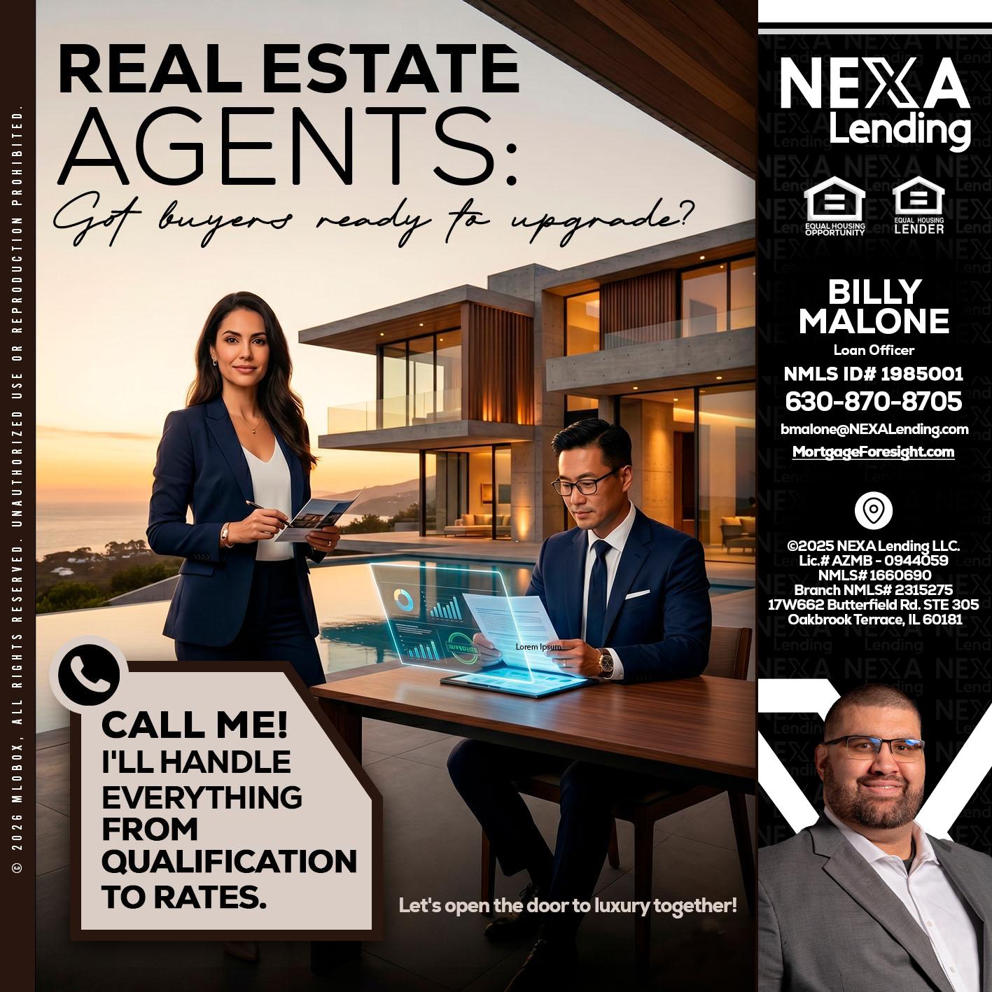 REAL ESTATE AGENTS - Billy Malone -Loan Officer