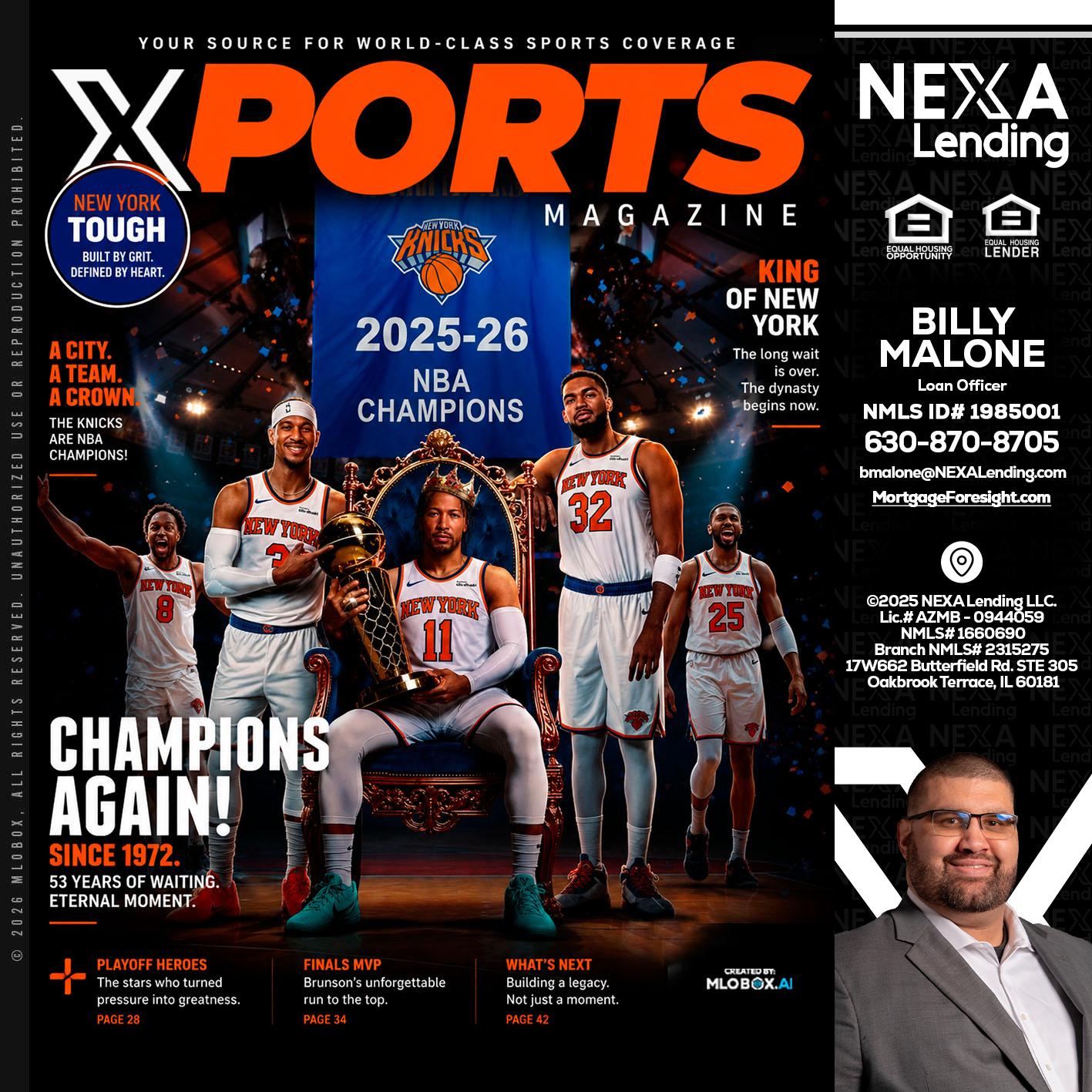 XPORTS MAGAZINE - Billy Malone -Loan Officer