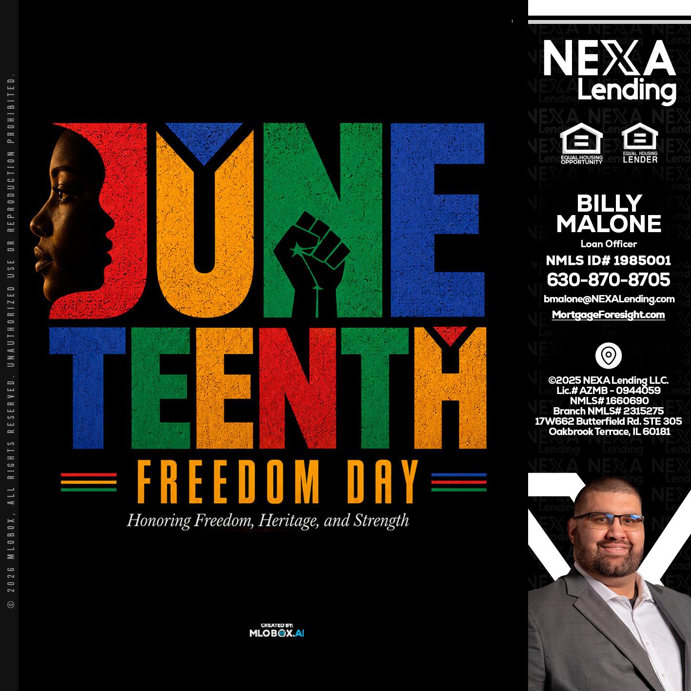 Juneteenth - Billy Malone -Loan Officer