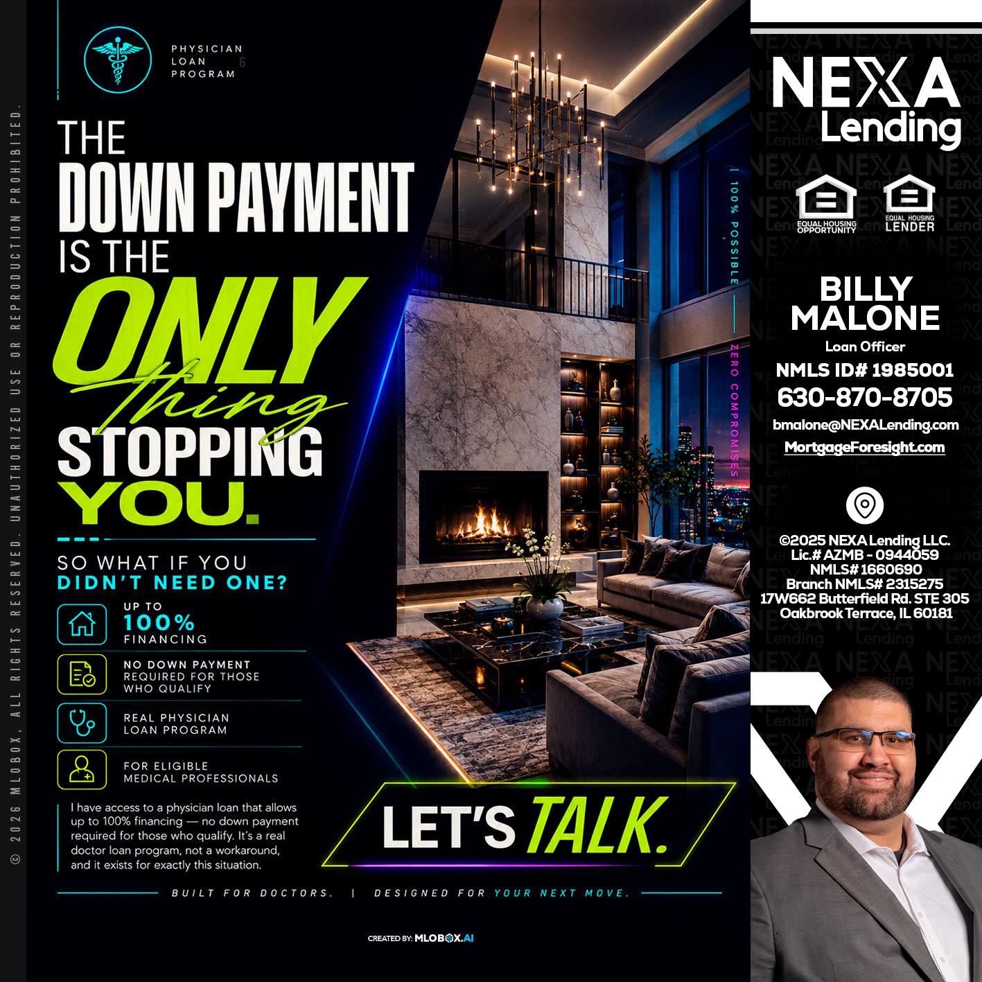 THE DOWN PAYMENT - Billy Malone -Loan Officer