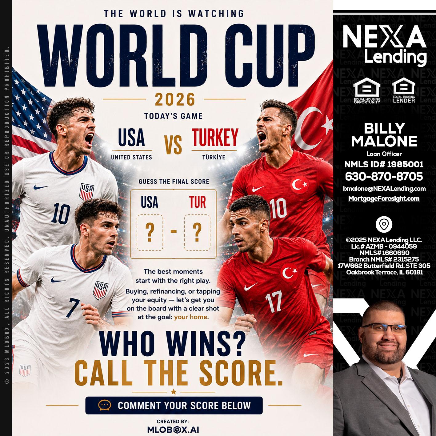 WORLD CUP 2026 - Billy Malone -Loan Officer