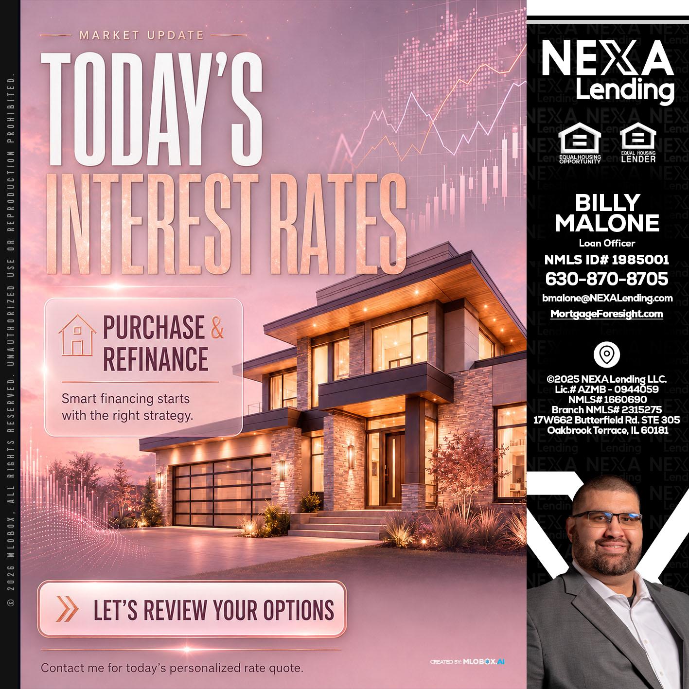 todays interest rates - Billy Malone -Loan Officer