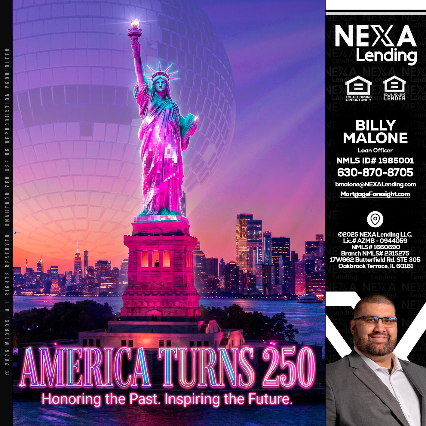 AMERICA TURNS 250 - Billy Malone -Loan Officer