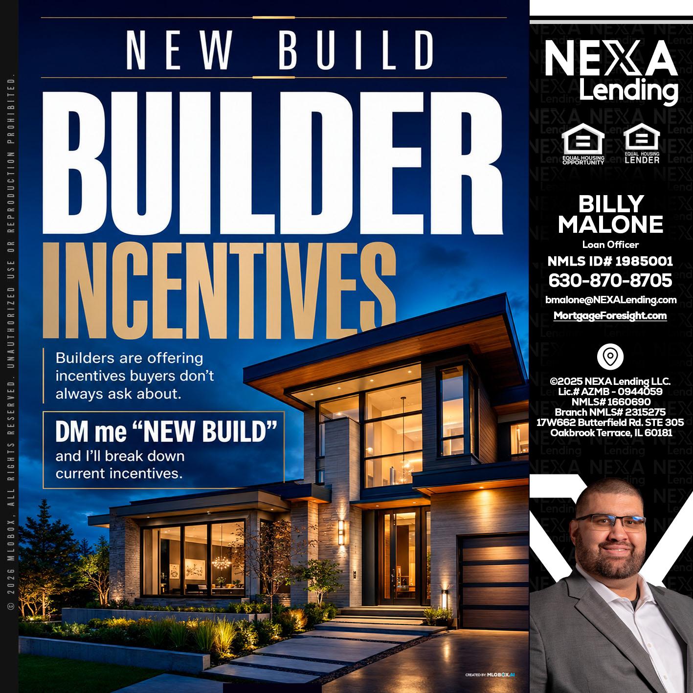 NEW BUILDER - Billy Malone -Loan Officer